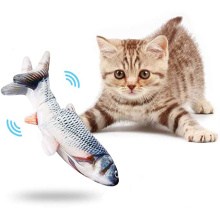 Wholesale Amazon Best USB Charging Plush Fish Toy,Electric Simulation Fish Interactive Floppy Smart Pet kicker Fish Toy For Cat